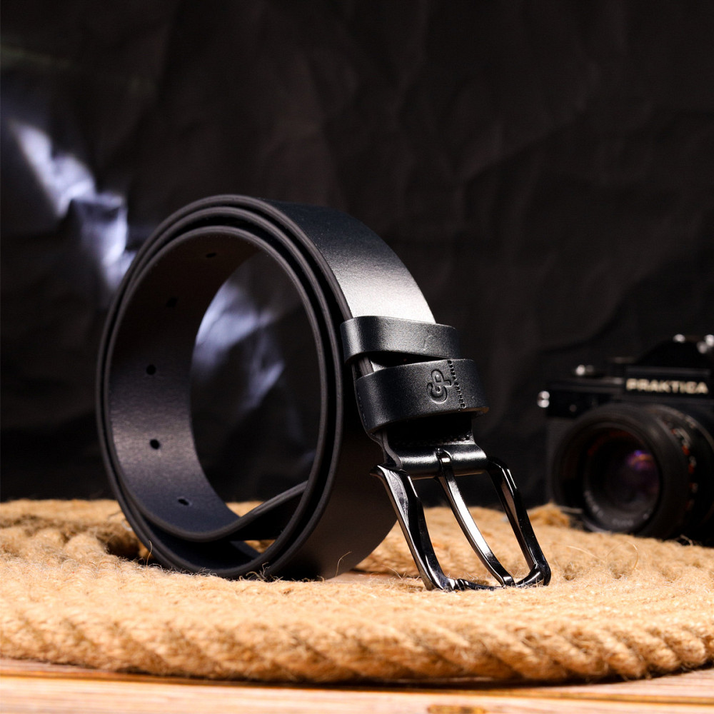 Практичный ремень для мужчин из натуральной кожи Grande Pelle 21471 Синий Киев - изображение 8