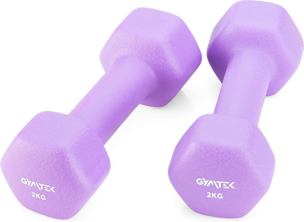 Гантели для фитнеса неопреновые Gymtek Hex 2х2кг сиреневый Киев - изображение 8