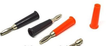 Штекер акустичний Banan, корпус пластик, чорний Полтава - фото 1