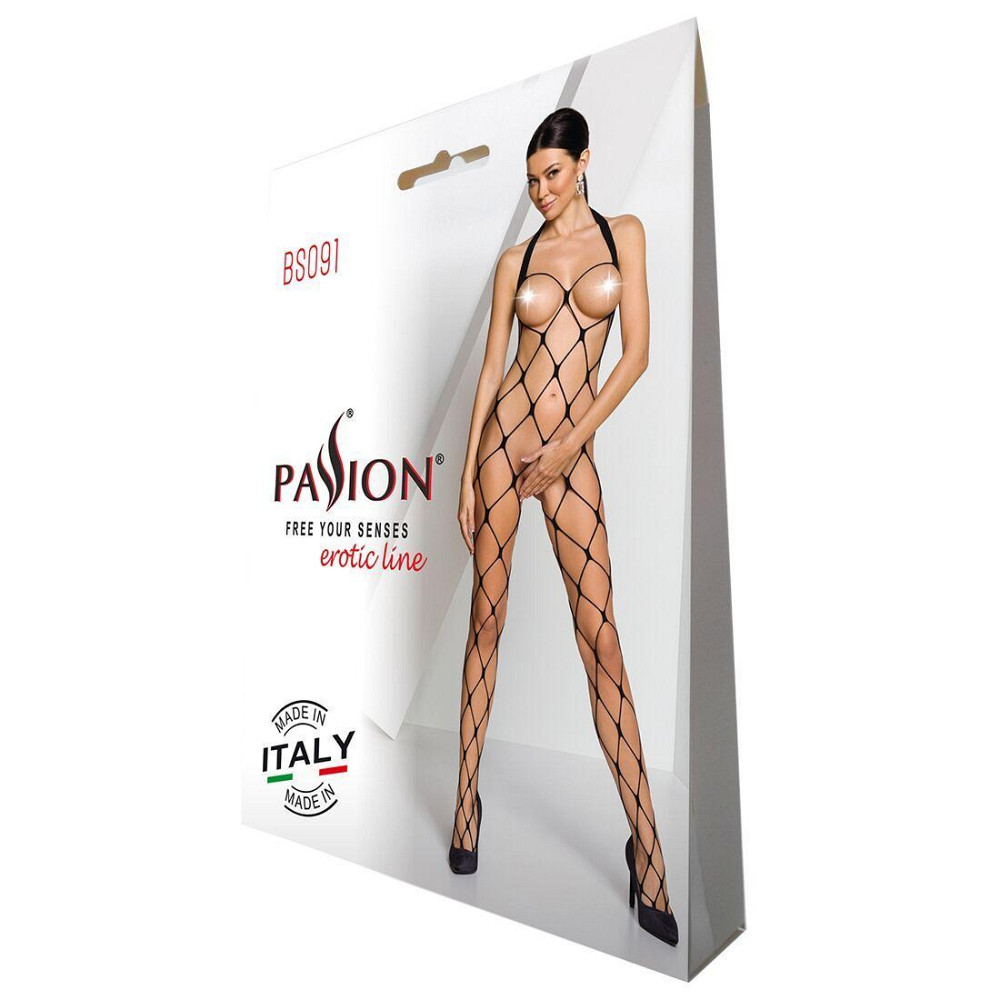 Бодістокінг у дуже велику сітку Passion BS091 black, з доступом Sex Aura Київ - фото 6