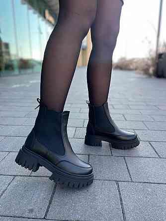 Edan Instruments Черевики жіночі EDAN чорні шкіра натуральна зима висота 13 см (5695) Коломыя