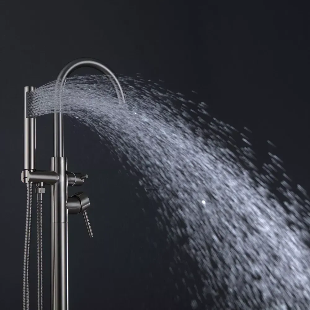 Смеситель для ванны напольный Wezer EKO19A-01 нержавеющая сталь Киев - изображение 4