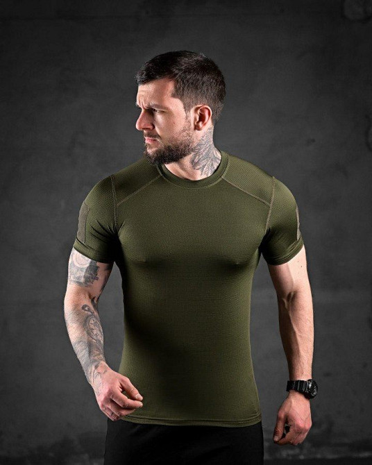 Тактична футболка вологовідвідна samuray Cooltuch oliva Одеса - фото 8