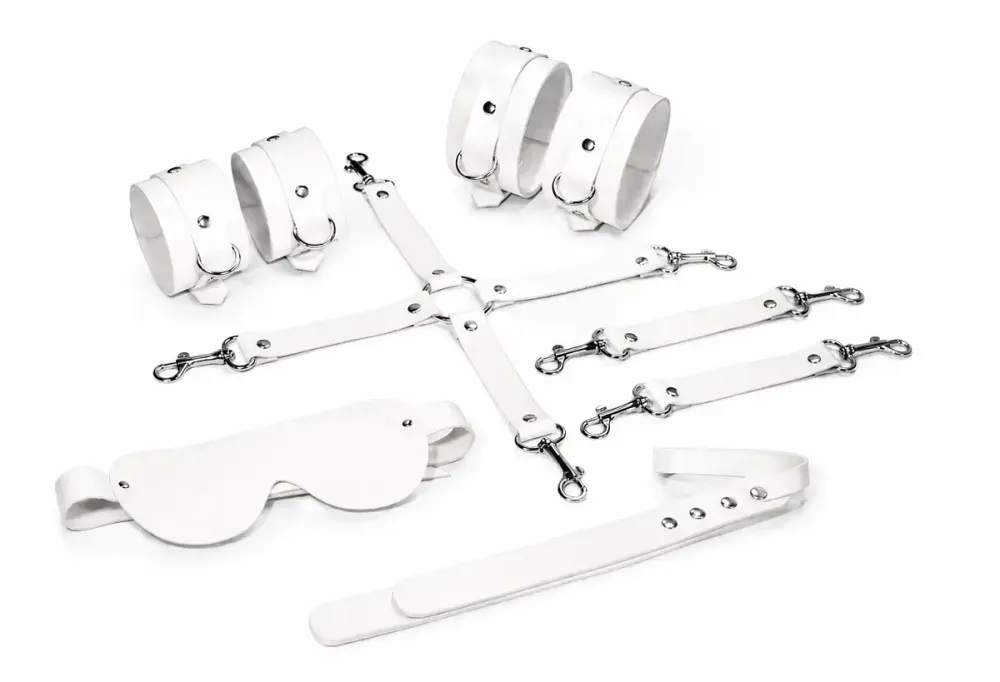 Набір Feral Feelings BDSM Kit 5 White, наручники, поножі, хрестовина, маска, падл Львов - изображение 1