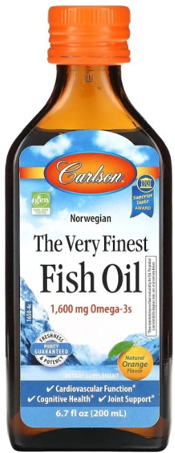 Рибя'чий жир Carlson Fish Oil 200 мл апельсин Київ - фото 1