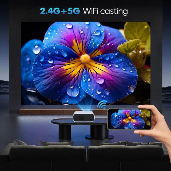Міні-проектор ZDK 269B-B02 Full HD 1080P, 19000 лм, 5G Wi-Fi, Bluetooth 5.1, підтримка 4K, для смартфона PS5 Xbox Київ