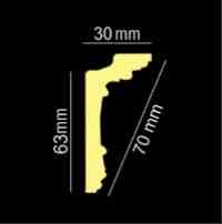 Потолочный плинтус 2м   GP-92 (совместим c GP93)  63х30 mm под натяжной потолок и подсветку Днепр