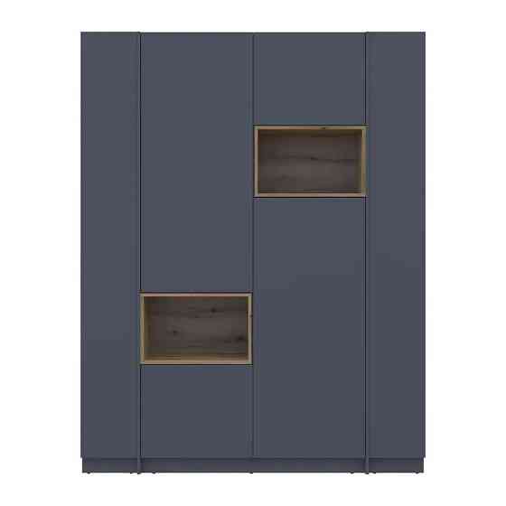 Шкаф для одежды с нишей и этажеркой Doros Дейл Графит/Дуб Эвок 2 ДСП 143.2х52х220 DRS-011723 (44900335) Днепр