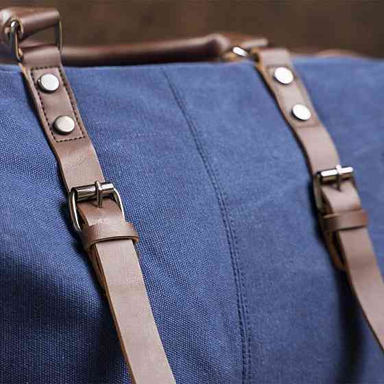 Дорожня сумка текстильна велика Синя (Vintage) Київ