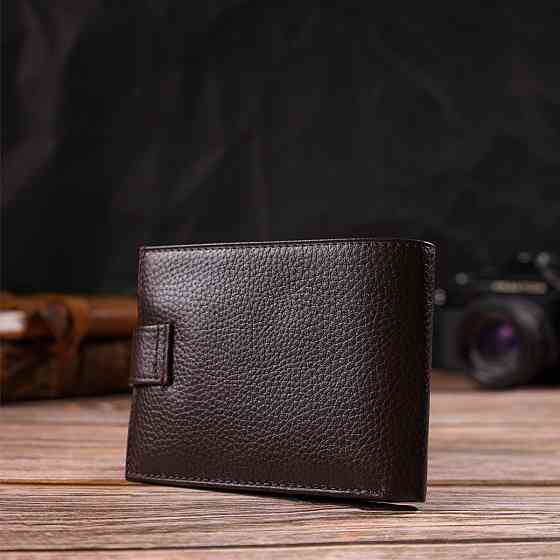 Місткий чоловічий гаманець із натуральної шкіри флотар CANPELLINI 21944 Коричневий Київ