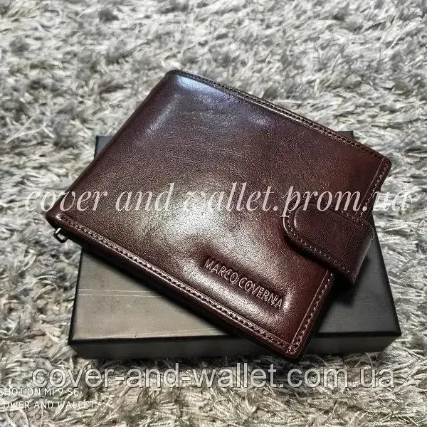Солідний чоловічий гаманець із натуральної шкіри чорного кольору Marco Coverna BK 010-805 Київ - фото 10