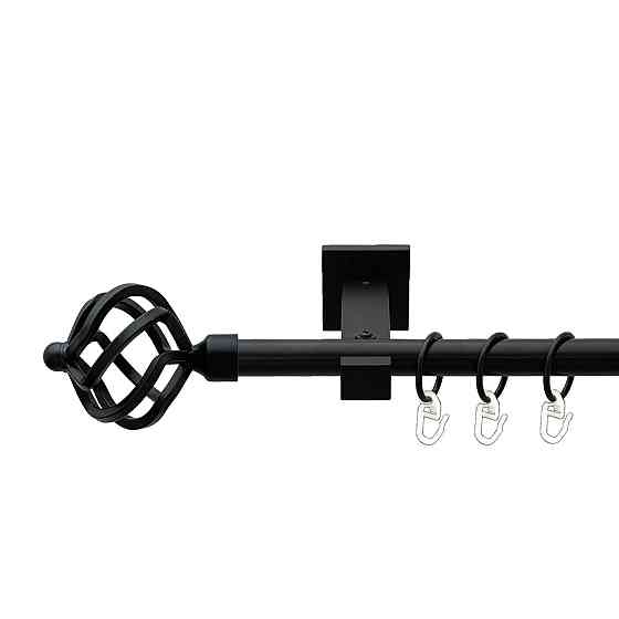 Карниз Orvit Ажур металевий однорядний техно гладка труба кільце металеве Чорний Оксамит 19 мм 240 см (00-00026692) Львів