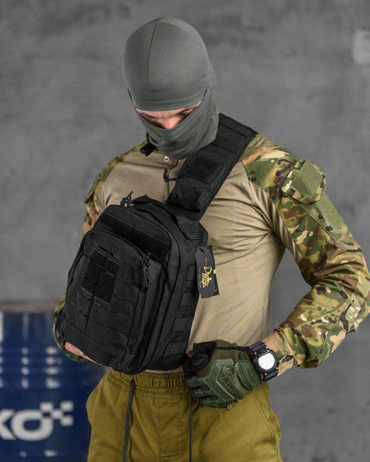 Сумка через плечо тактическая SILVER KNIGHT black РГ5516 Одесса - изображение 8