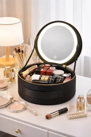 Косметичка-органайзер с LED зеркалом, 29х28х11 см/Дорожная косметичка Коломия