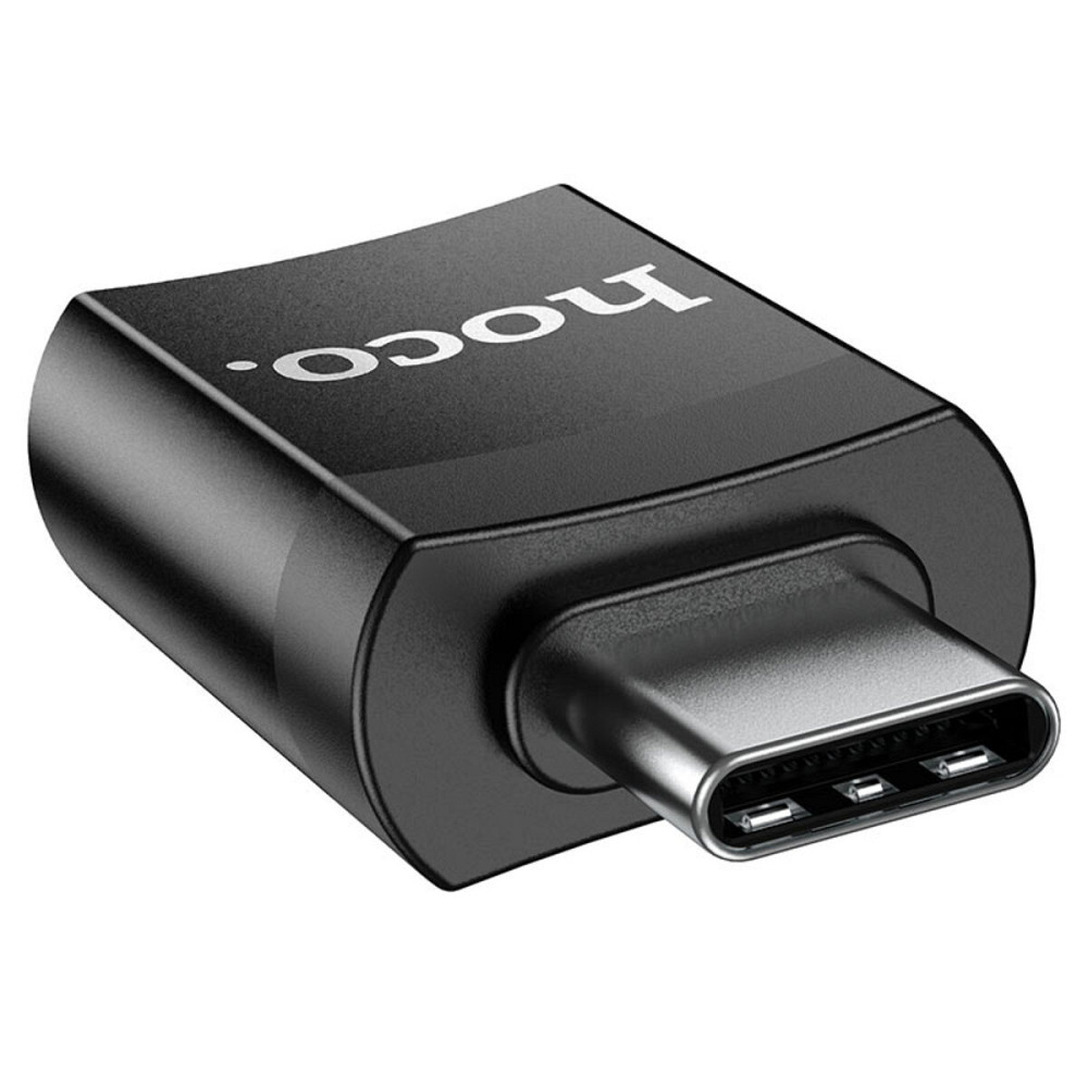 Кабель-перехiдник HOCO UA17 Type-C male to USB female USB3.0 adapter Black Київ - фото 3