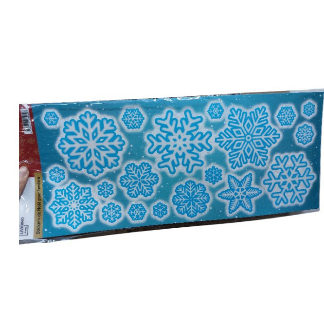 Новогодние наклейки Снежинки – праздничный декор Livarno Home 21 на 47 см голубо-белый Киев - изображение 2