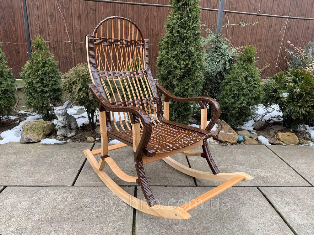 Кресло-качалка из ротанга черная с удобной спинкой Киев - изображение 3