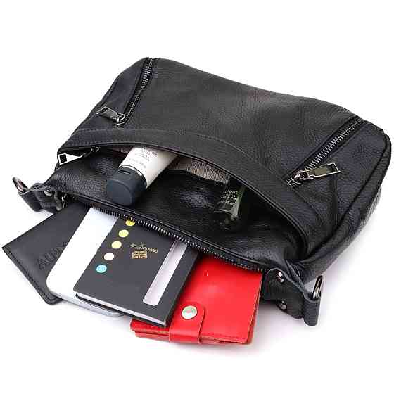 Жіноча сумка з натуральної шкіри Vintage 23011 Чорний Київ