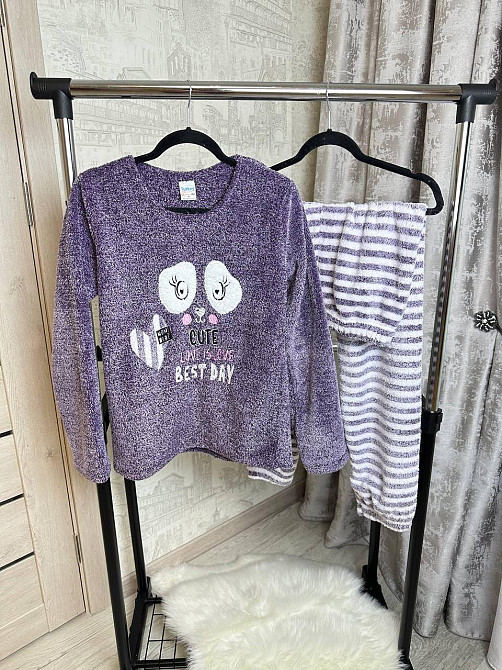 Тепла піжама жіноча Темно-синій L Харків - фото 1