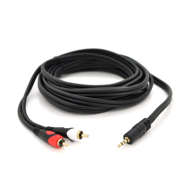 Кабель мультимедийный 3.5mm M to 2xRCA M 5.0m black Voltronic (YT-3.5(M)/2хRCA(M)-5.0PCu) Винница - изображение 1