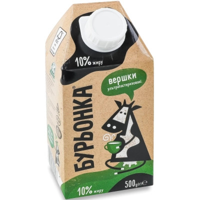 Вершки Бурьонка ультрапастеризовані 10% 500 г (482568) Вінниця - фото 2