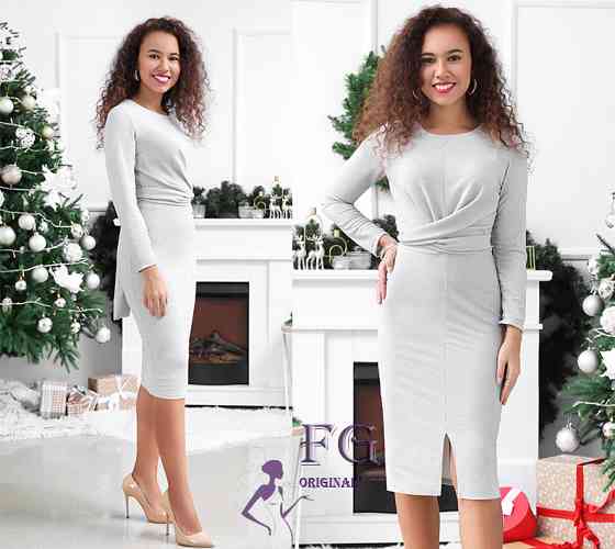 Нарядное платье миди с люрексом 