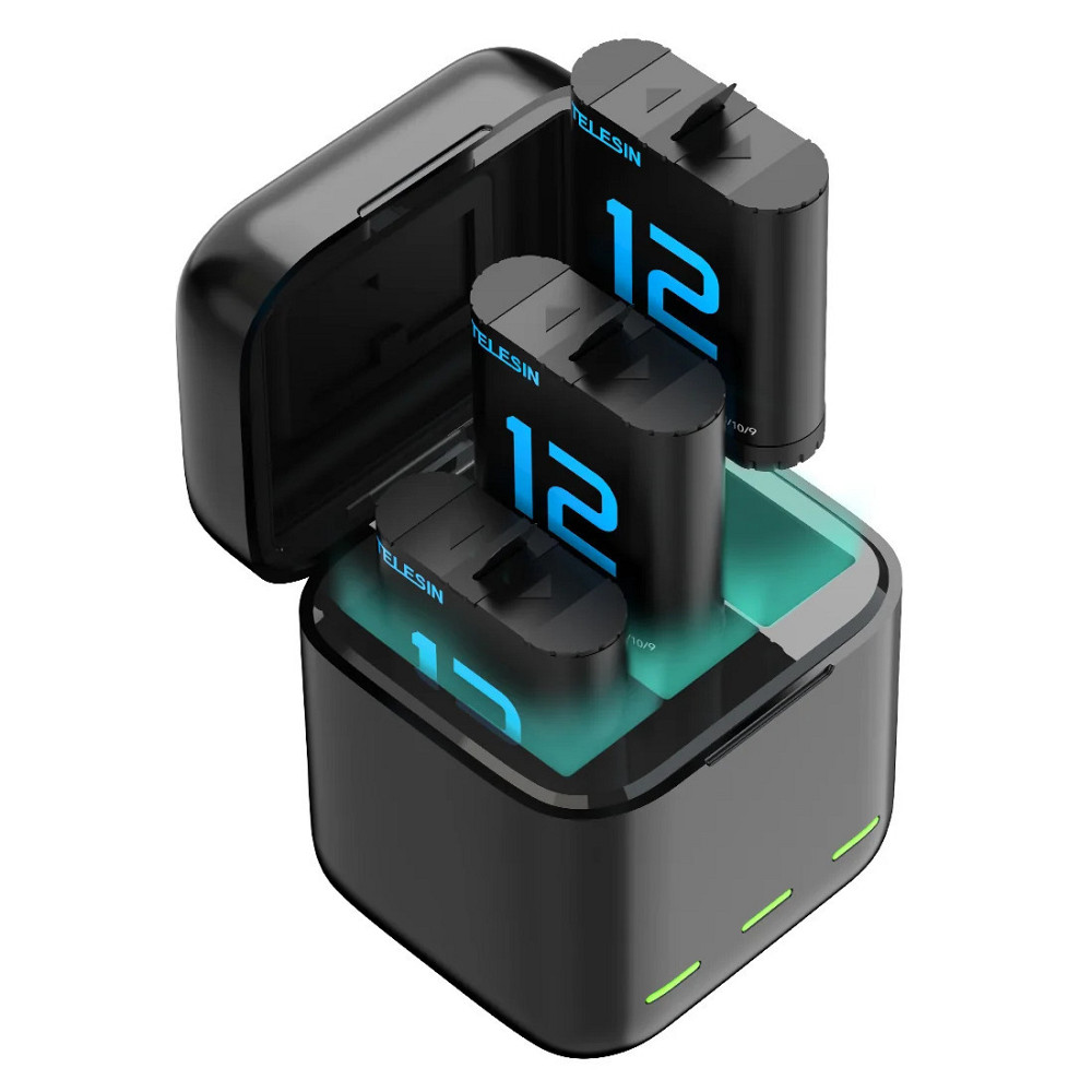 Зарядка та 2 акумулятори GoPro 12/11/10/9 1750mAh Telesin S0-BCG-04-TGP Київ - фото 4