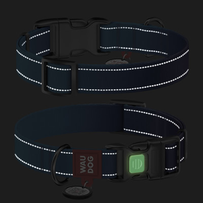 Ошейник для животных WAUDOG Nylon Mono с QR паспортом, пластиковый фастекс L синий (521512) Винница - изображение 5