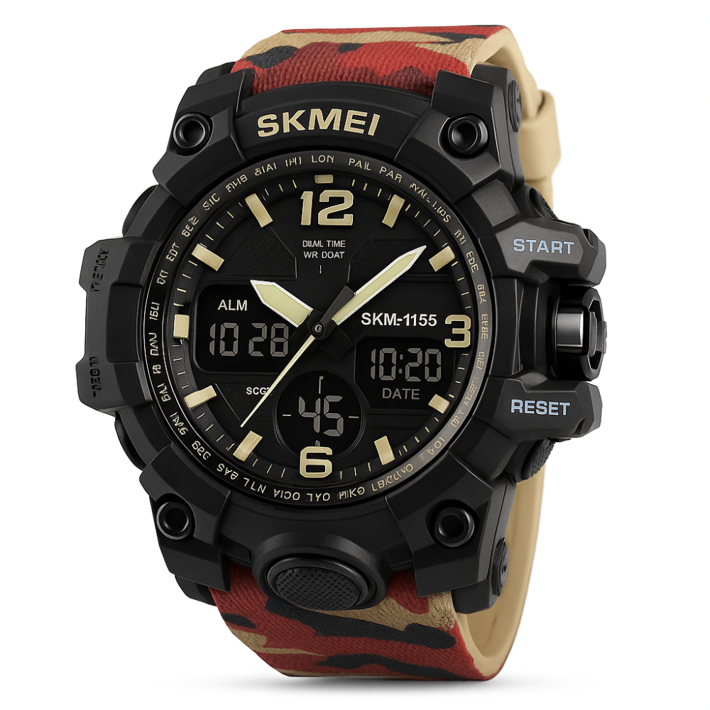 Армійський годинник з водонепроникністю SKMEI 1155BAG, Годинник спортивний скмей Спецназ BL-56 Львів - фото 14