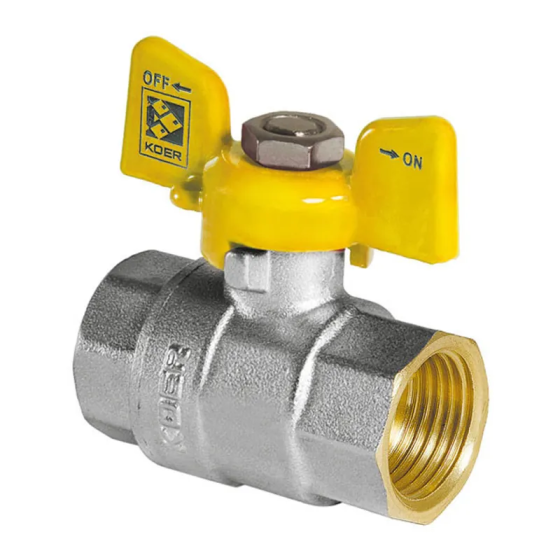 Кран кульовий KOER KR.217.G - 1" FF ГГМ YELLOW, ручка "метелик" жовта (KR0093) Київ