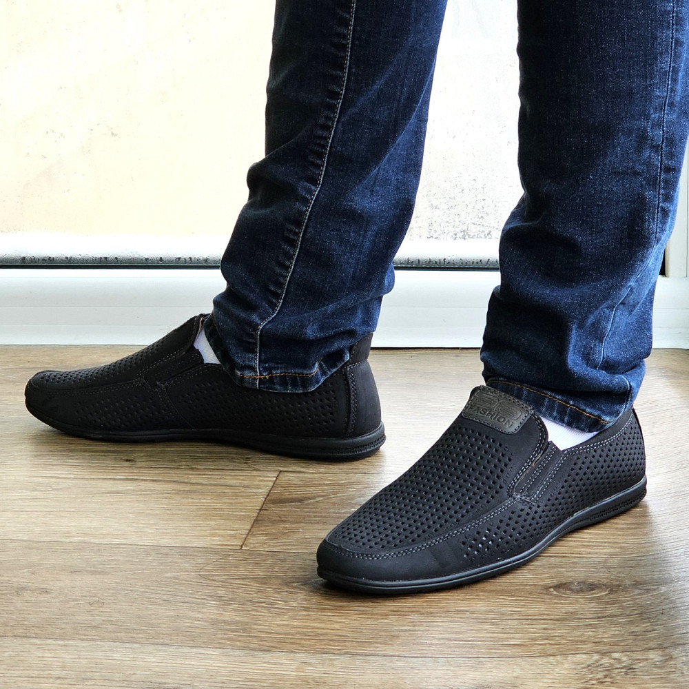 Мужские Мокасины Летние Кроссовки Сеточка Туфли Черные (размеры: 41,43,44,45) Видео Обзор - 447-1 Днепр - изображение 3