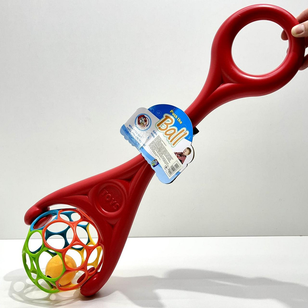 Каталка на палиці Ball дзвінка кулька всередині 59см Червона (3201) Чернигов - изображение 2