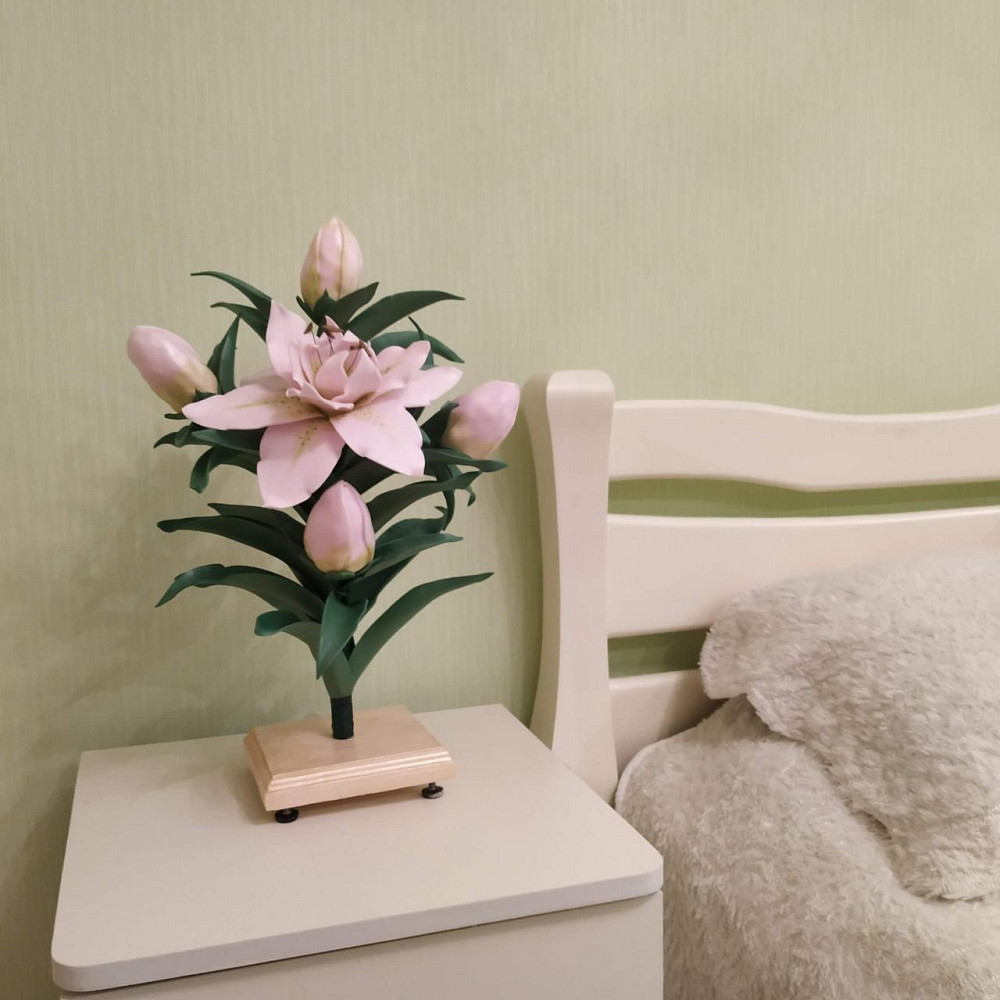 Світильник-нічник "Махрова рожева лілія" Дніпро - фото 2