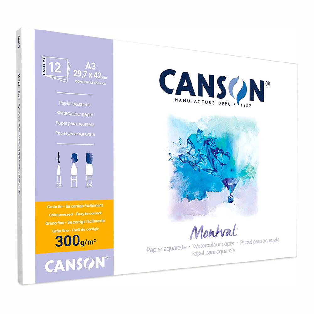 Склейка для акварели MONTVAL А3 300г/м2 12л натуральный белое среднее зерно Canson Киев - изображение 3