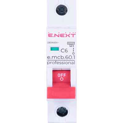 Автоматический выключатель E.NEXT 1-п e.mcb.pro 6А C ( 6кА) (p042006) Винница