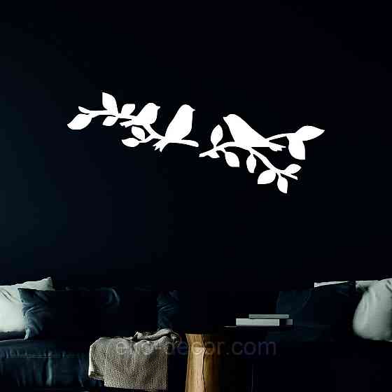 Декоративне настінне Панно  «Птахи» , Декор на стіну 70*27 см, Білий Київ