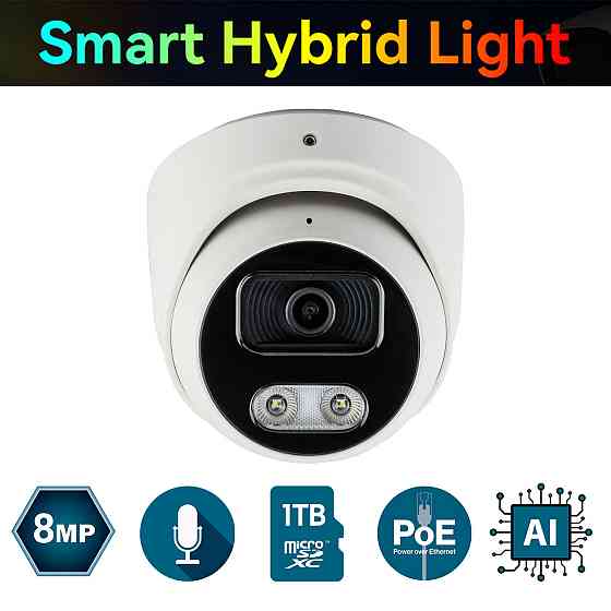 IP-відеокамера 8 МП SEVEN IP-7218PA-DL white 2,8 мм з розумною подвійною підсвіткою Київ