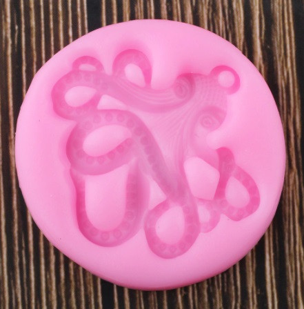 Молд силиконовый Осьминог 5 см розовый Киев - изображение 3