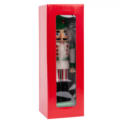 Новогодняя фигурка Novogod`ko Щелкунчик 20 см Дерево Белый (974683) Винница - изображение 3