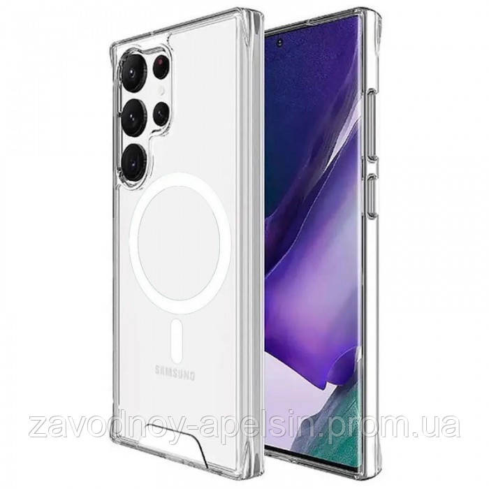 Samsung S24 Ultra S928 Прозорий чохол Магнітне кільце (TPU+PC) Одеса - фото 1
