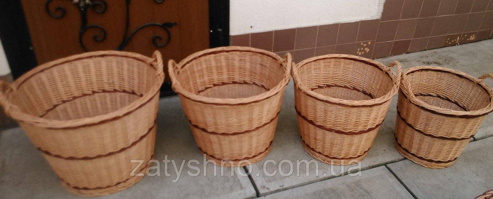 Набір плетених кошиків з ручками Київ - фото 2