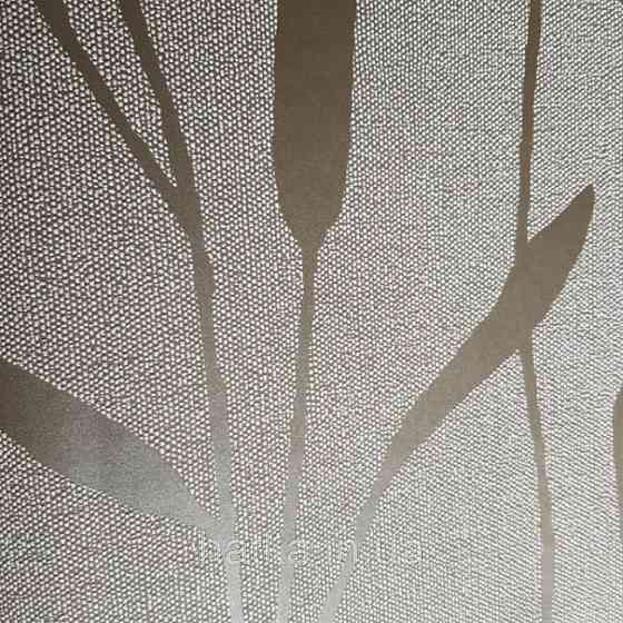 Шпалери вінілові на флізеліні Marburg 0.53х10 Giulia листя гілки очерет срібні на світло-сірому однотоні Київ