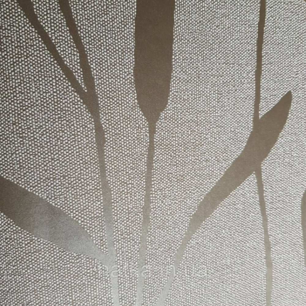 Шпалери вінілові на флізеліні Marburg 0.53х10 Giulia листя гілки очерет срібні на світло-сірому однотоні Київ - фото 4