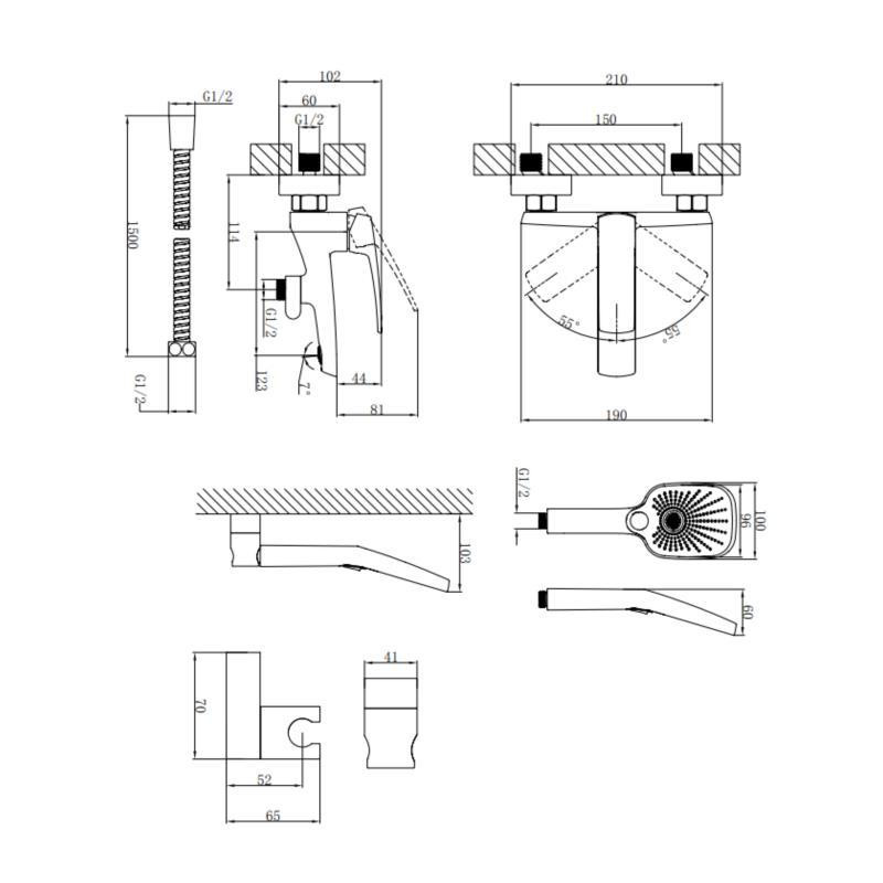 Смеситель для ванны c душевым гарнитуром Qtap Tern QTTER259CRM47586 Chrome Харьков - изображение 2