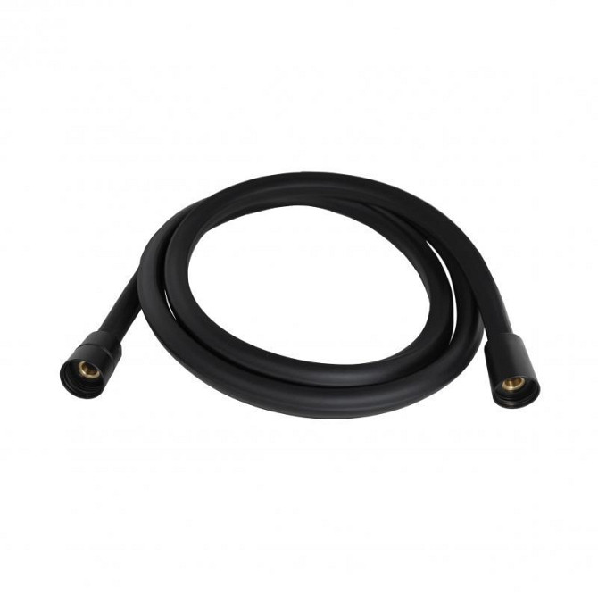 Шланг для ручного душу полімер Qtap Hadice 1600 мм прямокутний QTHADPVCSQ160B Black Matt Харків - фото 1