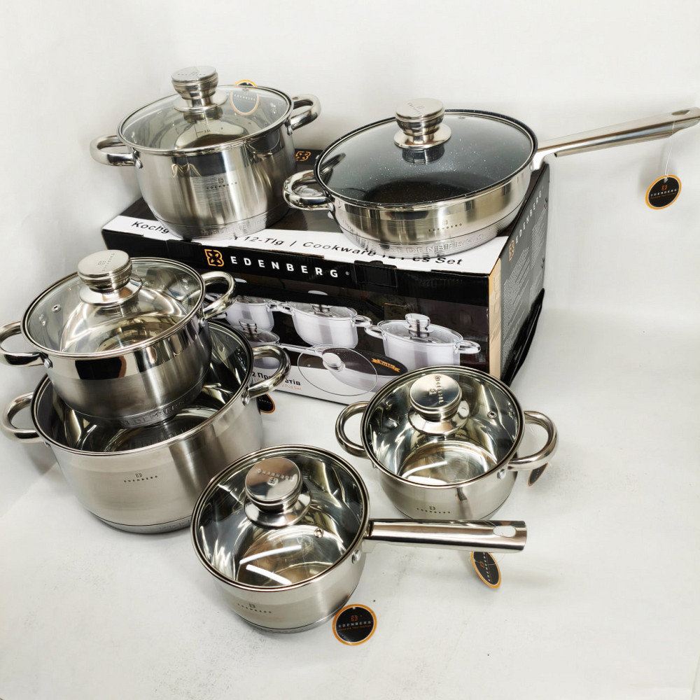 Кастрюля из нержавеющей стали, Кастрюли из нержавейки, Набор кастрюль качественных с крышками HX-43 Львов - изображение 3