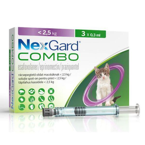 NexGard Combo (НексГард Комбо) Капли от блох клещей и гельминтов для кошек до 2.5 кг (№1 пипетка 0.3 мл) Винница - изображение 1