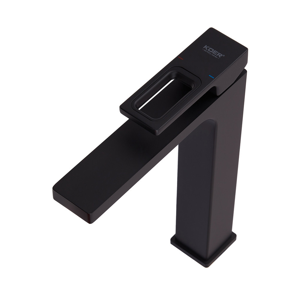 Высокий смеситель для умывальника Koer KB-11009-05 черный (KR3501) Харьков - изображение 8
