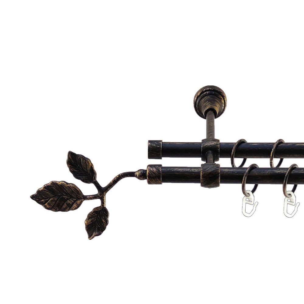 Карниз Orvit Тоскана металевий дворядний литий Чорне Золото 16\16 мм 240 см (5468290) Львів - фото 1