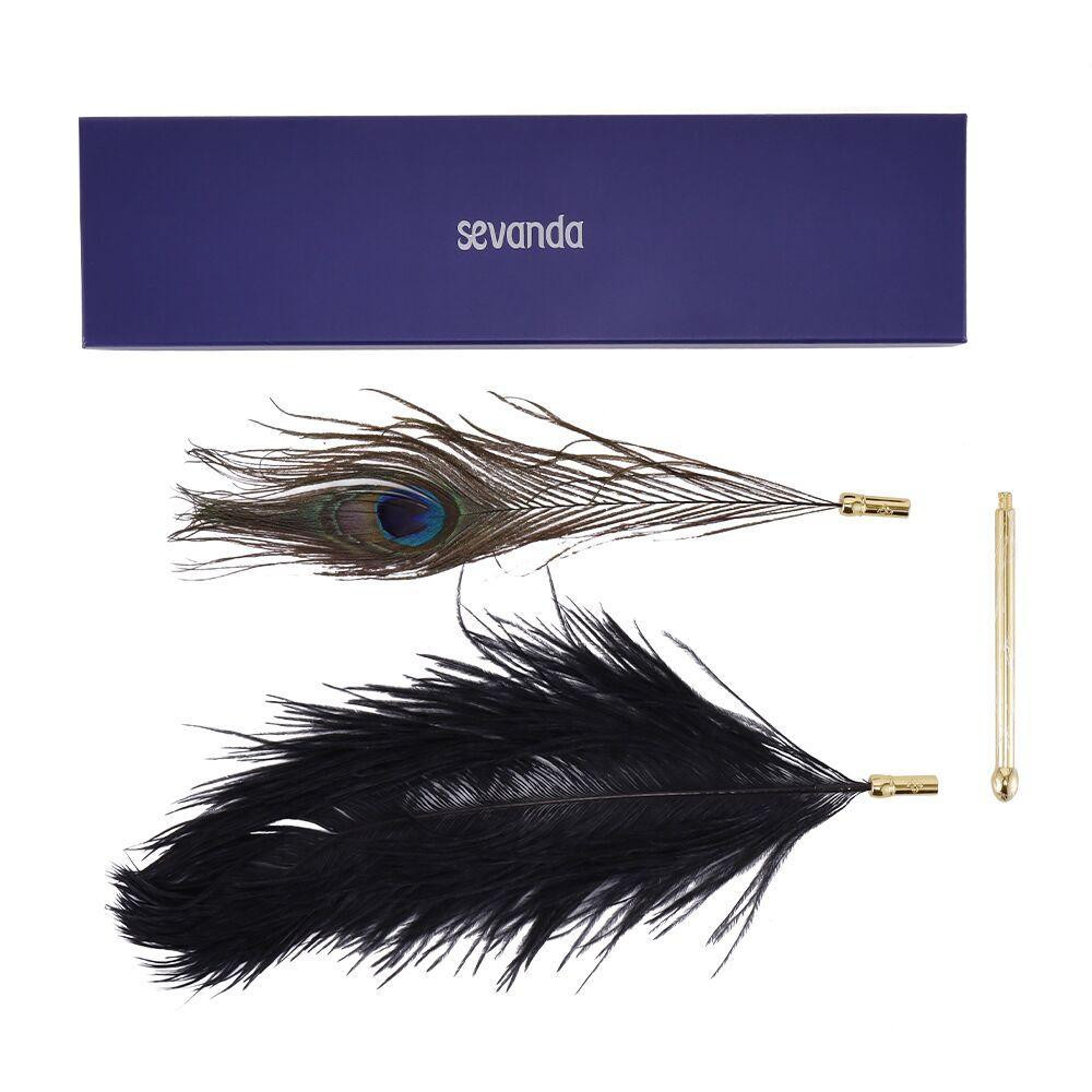 Щекоталка LOCKINK SEVANDA Natural Peacock Flirting Feather Tickler, перо павлина Sex Aura Киев - изображение 7